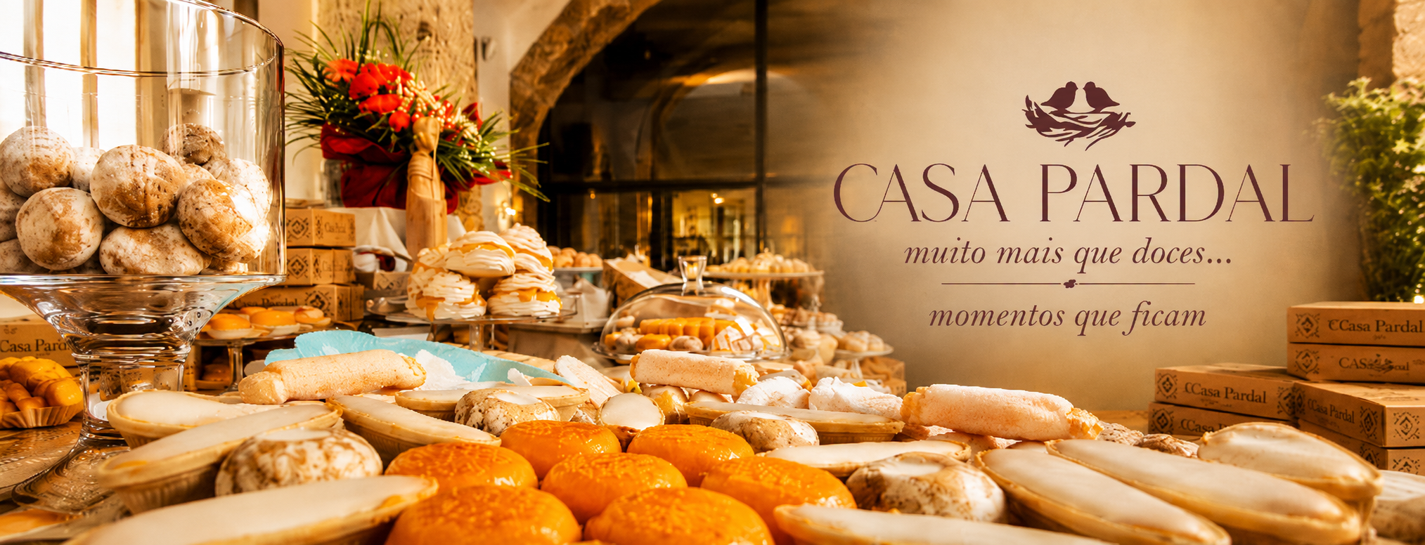 Casa Pardal: muito mais que doces, momentos que ficam. Uma mesa com especialidades da casa.